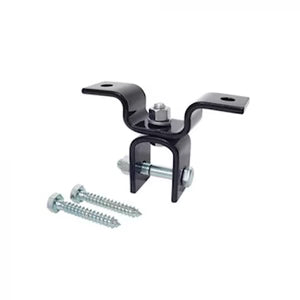 Black metal bracket Everlast Training Bag Holder with screws on a white background