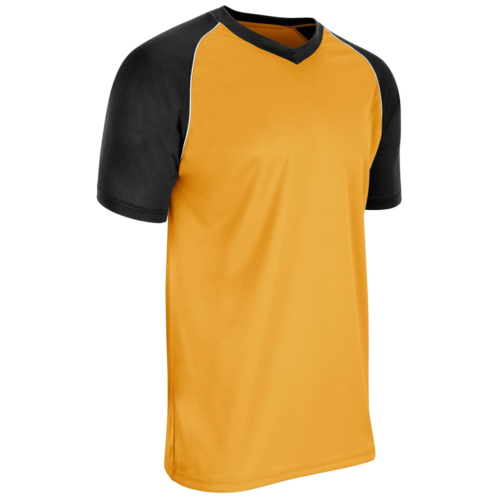 Yellow and black baseball-style Bunt Light Weight Mesh Jersey on a white background