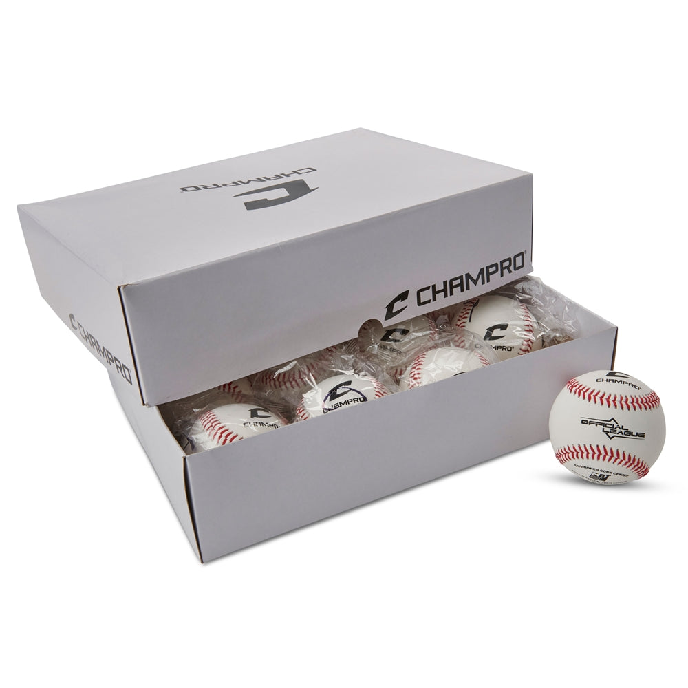 Champro Official League- Double Cushion Cork Core - Full Grain Leather Cover - Flat Seam - Dozen