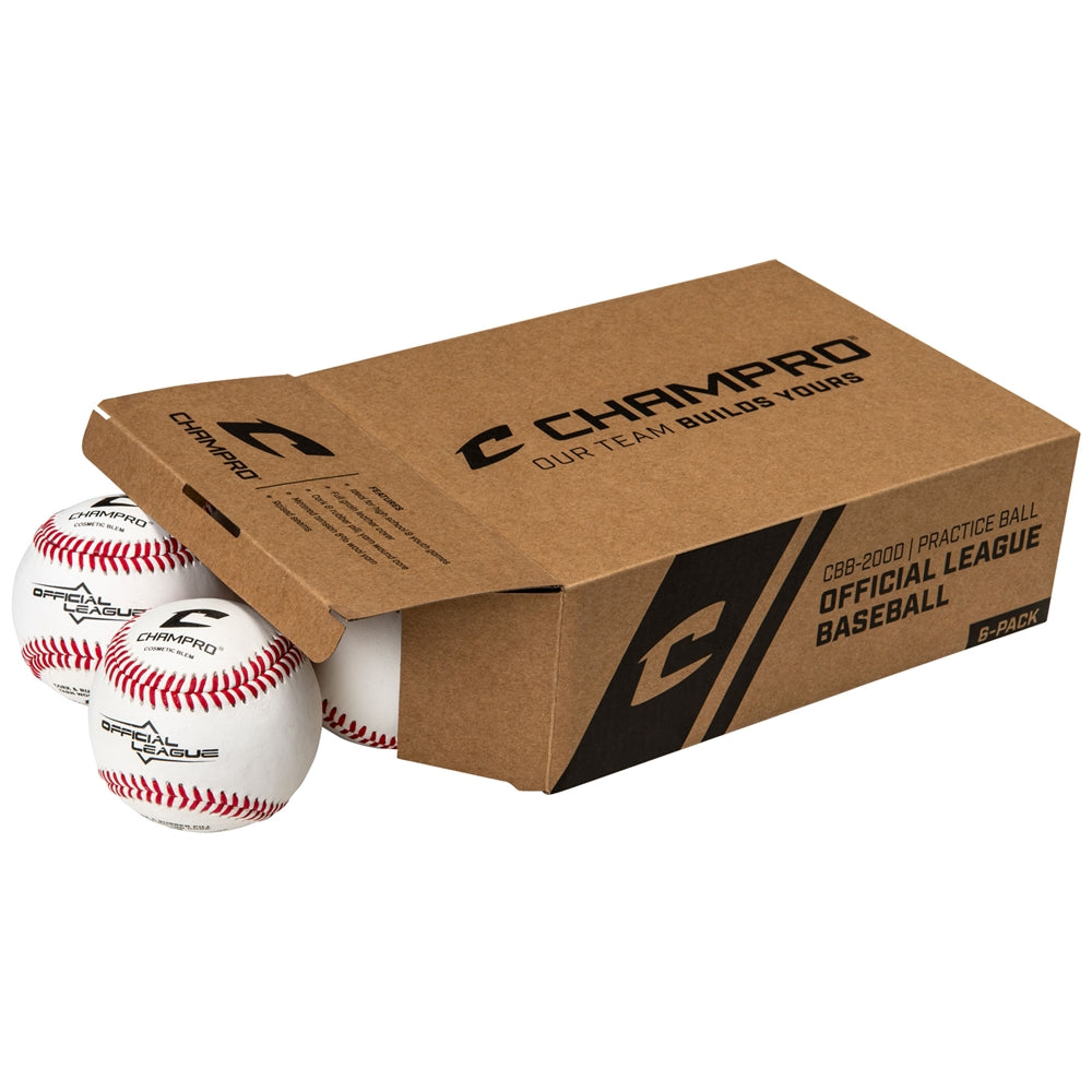 Champro Official League Full Grain Leather Cosmetic Blem 6-Pack Brown Box