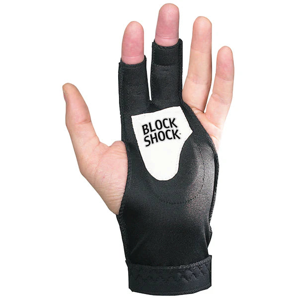 person wearing Blockshock Absorbing Glove Youth Left hand on white background