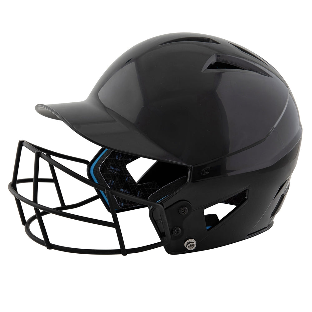 CHAMPRO HX ROOKIE BASEBALL HELMET W/FACEMASK; UNCOATED