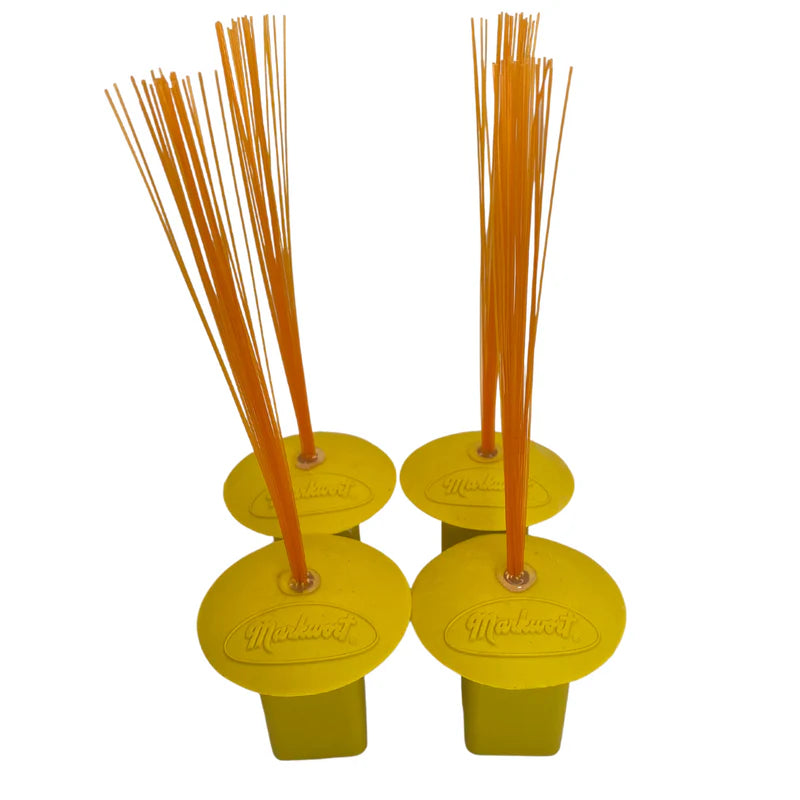 Markwort Yellow Base Plugs w/Orange Bristles - 4 Pack