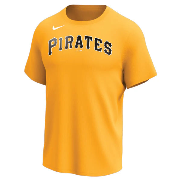 Nike MLB Replica Synthetic Crew Neck Jersey for team Pittsburgh Pirates on white background