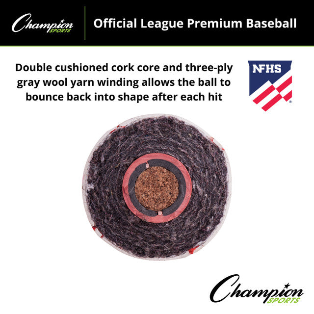 Champion Official League Premium Baseballs - Dozen