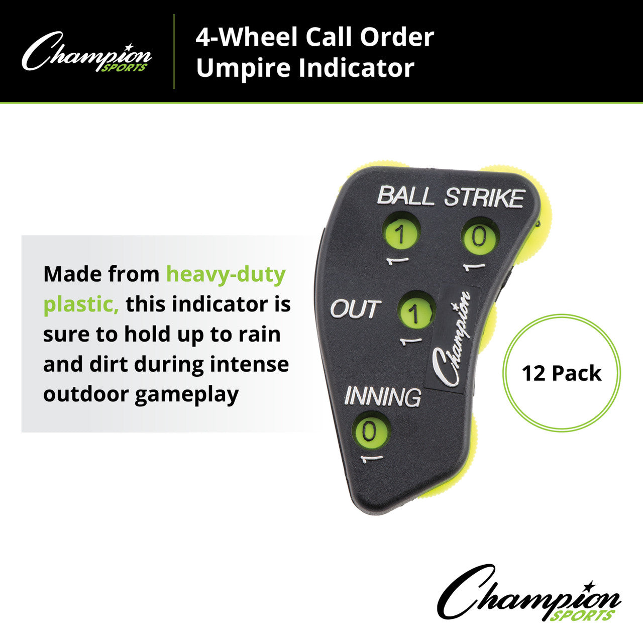 Champion 4-Wheel Call Order Umpire Indicator - Dozen