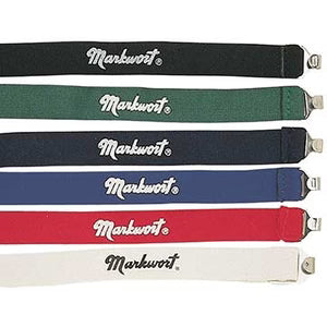 set of 6 colorful Markwort Extra Leg Guard Strap with Metal Clip on white background
