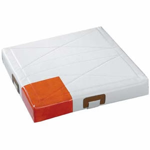 Markwort Target Base 14"x14"x2" Orange Corner used in baseball, on a white background