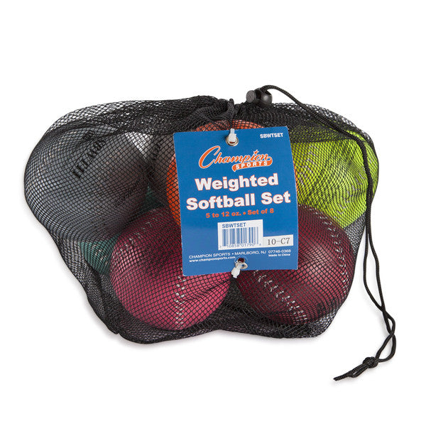 Champion Weighted Training Softball, Set Of 8