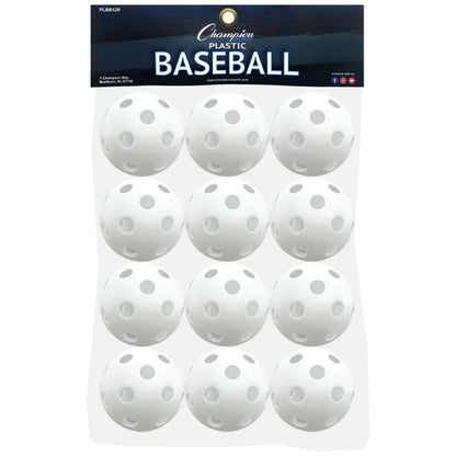 Champion Plastic Baseballs - One Dozen - Set of 3 - Set of 6