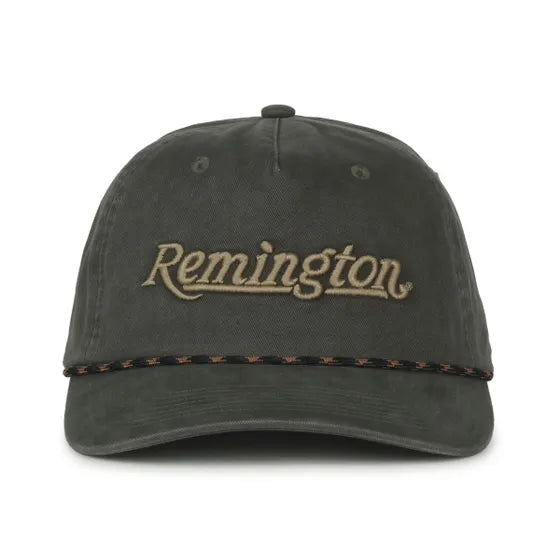 Black cap with 'Remington' logo on a white background