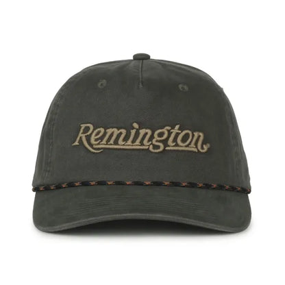 Black cap with 'Remington' logo on a white background