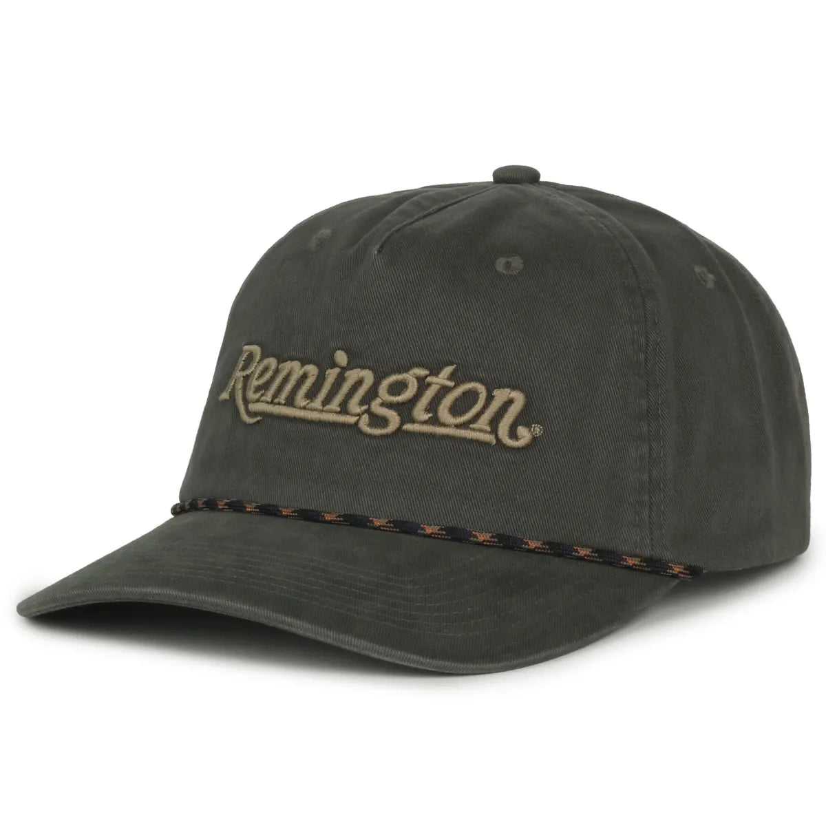 Dark gray cap with 'Remington' logo on a white background