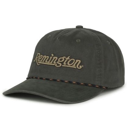 Dark gray cap with 'Remington' logo on a white background