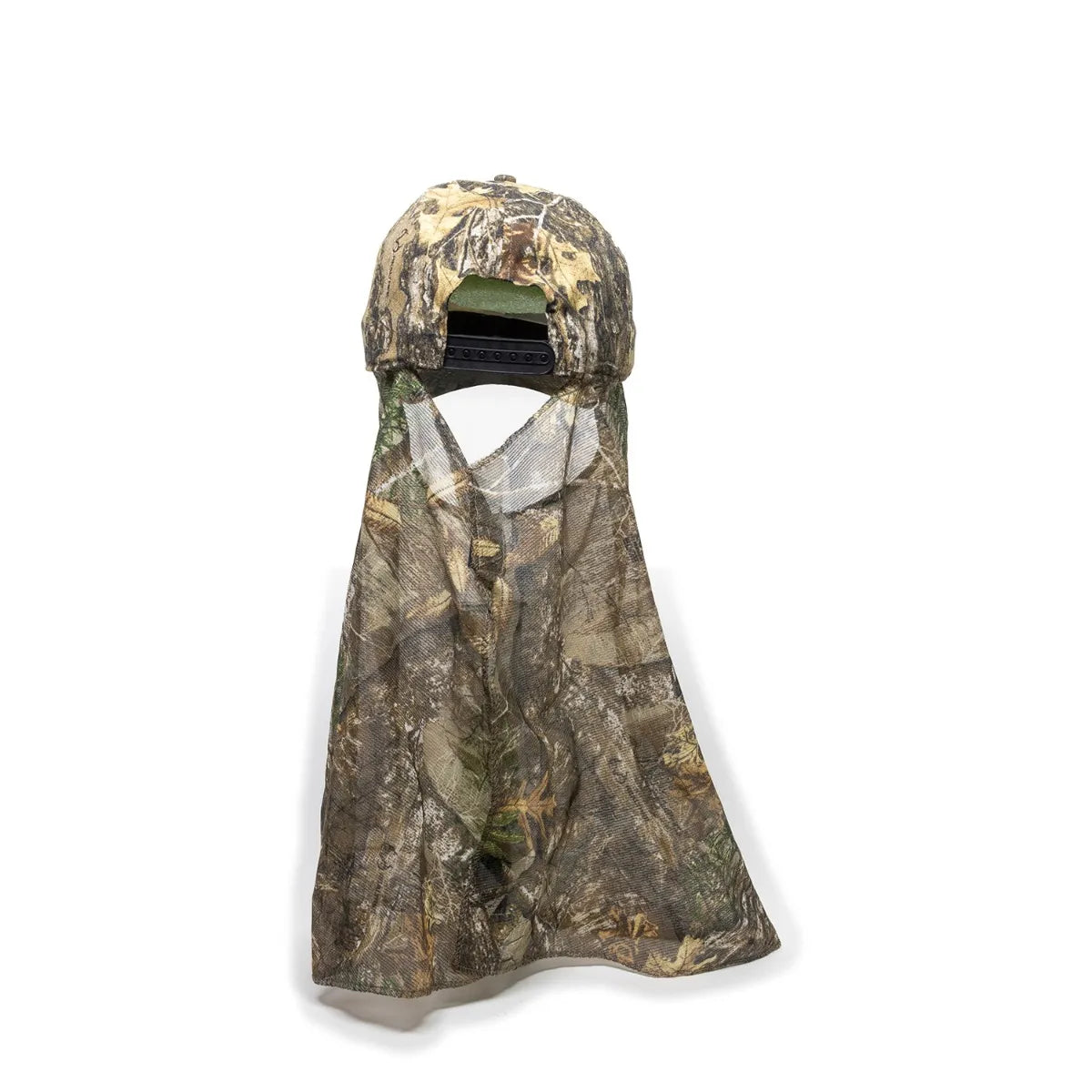Camouflage 203DN-Realtree Edge™ cap with neck gaiter back view on a white background