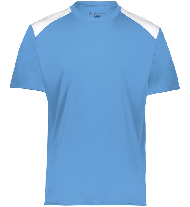 Columbia blue and white colored Momentum Team Tee shirt on a white background