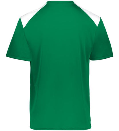 kelly green and white colored Momentum Team Tee shirt on a white background