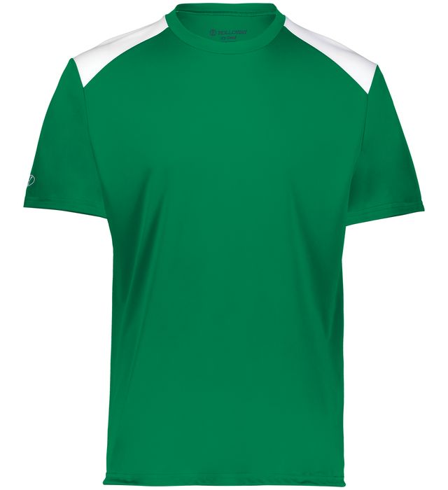 kelly green and white colored Momentum Team Tee shirt on a white background