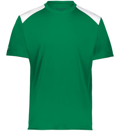 kelly green and white colored Momentum Team Tee shirt on a white background