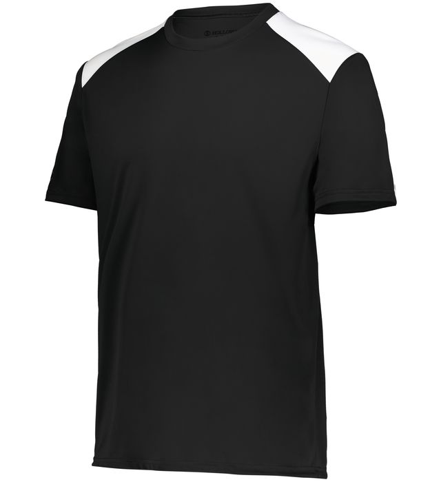 black and white Momentum Team Tee Shirt on a white background