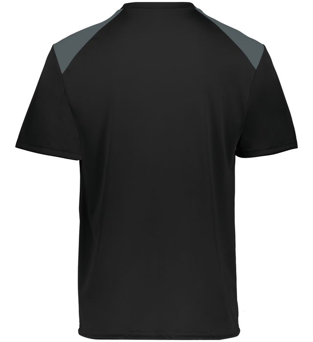 Black and Iron colored Momentum Team Tee shirt back view on a white background