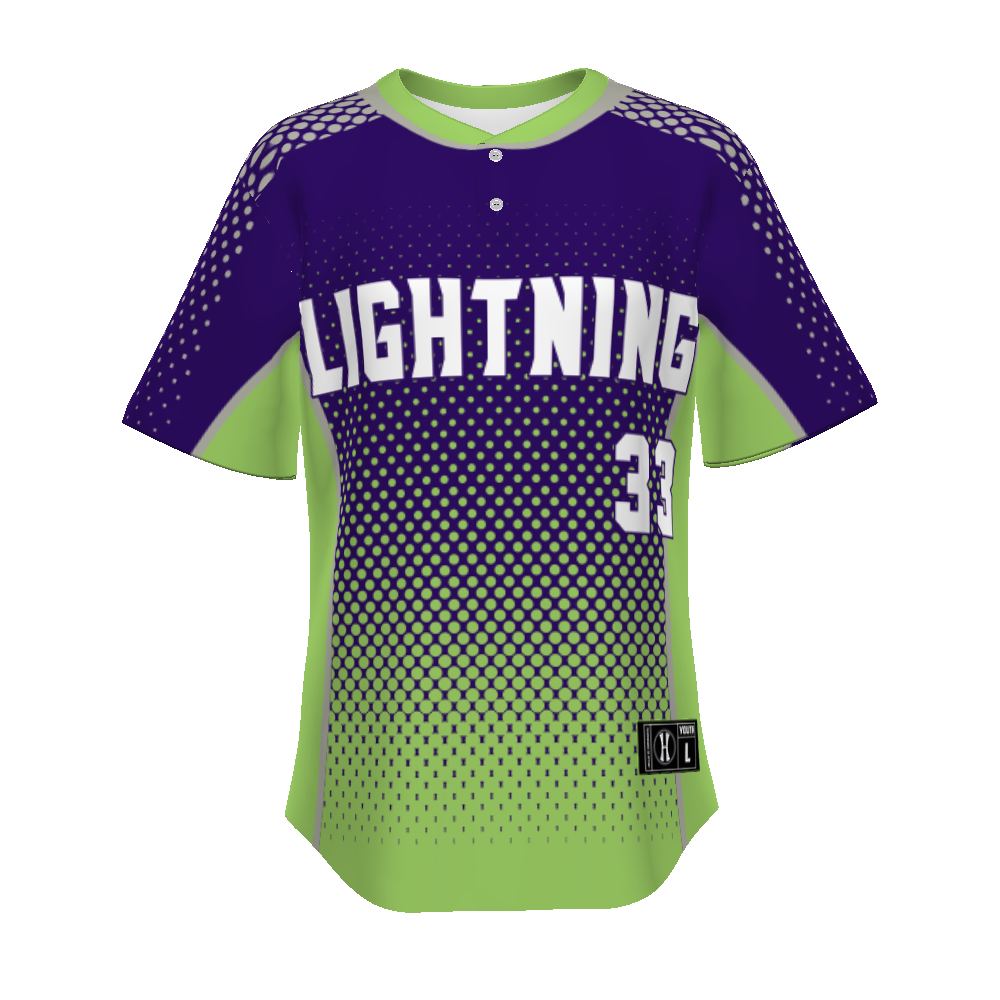 Youth Freestyle Sublimated Pin-dot 2-button Baseball Jersey (New Fit)