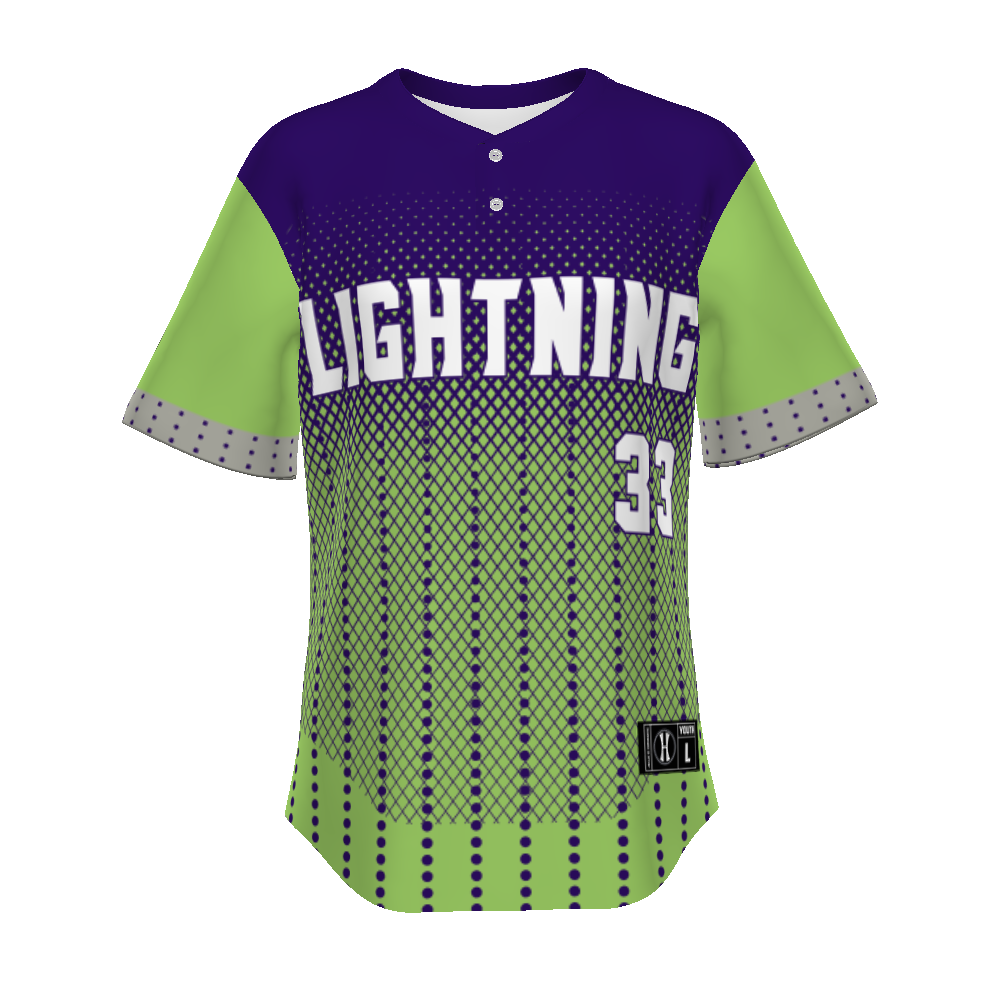 Youth Freestyle Sublimated Pin-dot 2-button Baseball Jersey (New Fit)