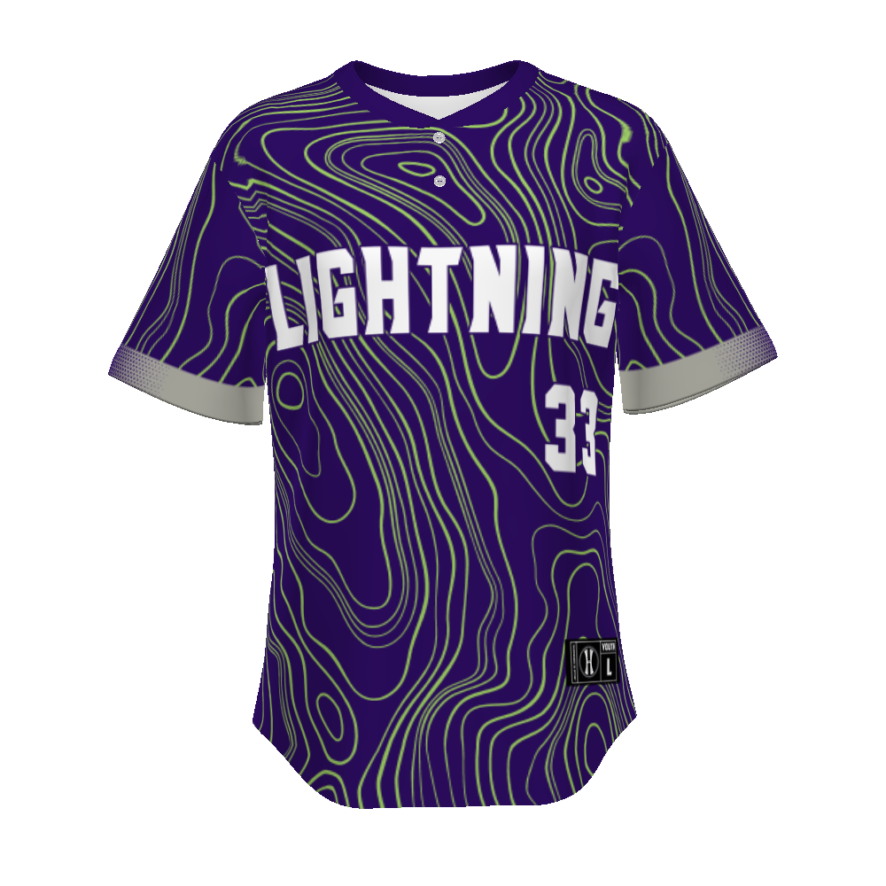 Youth Freestyle Sublimated Pin-dot 2-button Baseball Jersey (New Fit)