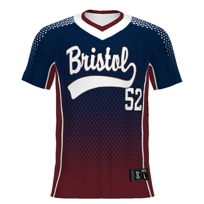 Youth FreeStyle Sublimated Turbo V-Neck Baseball Jersey