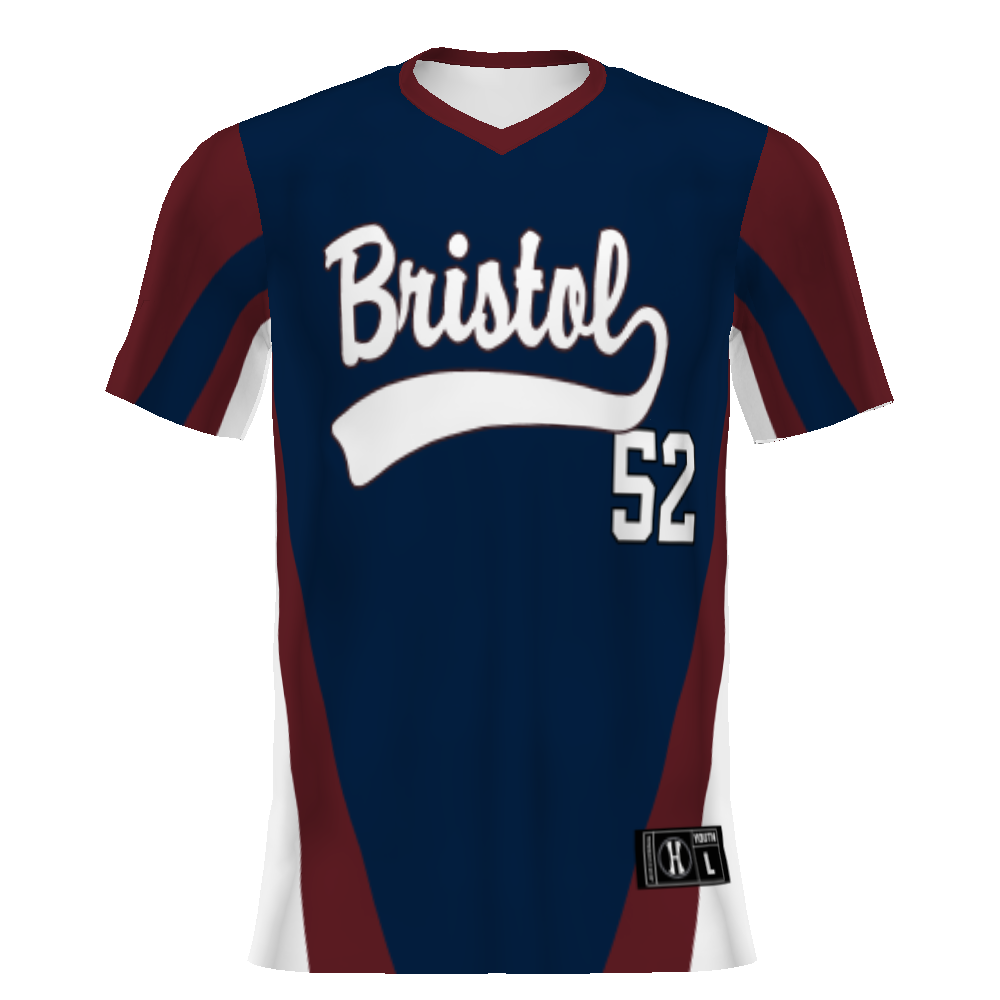 Youth FreeStyle Sublimated Turbo V-Neck Baseball Jersey