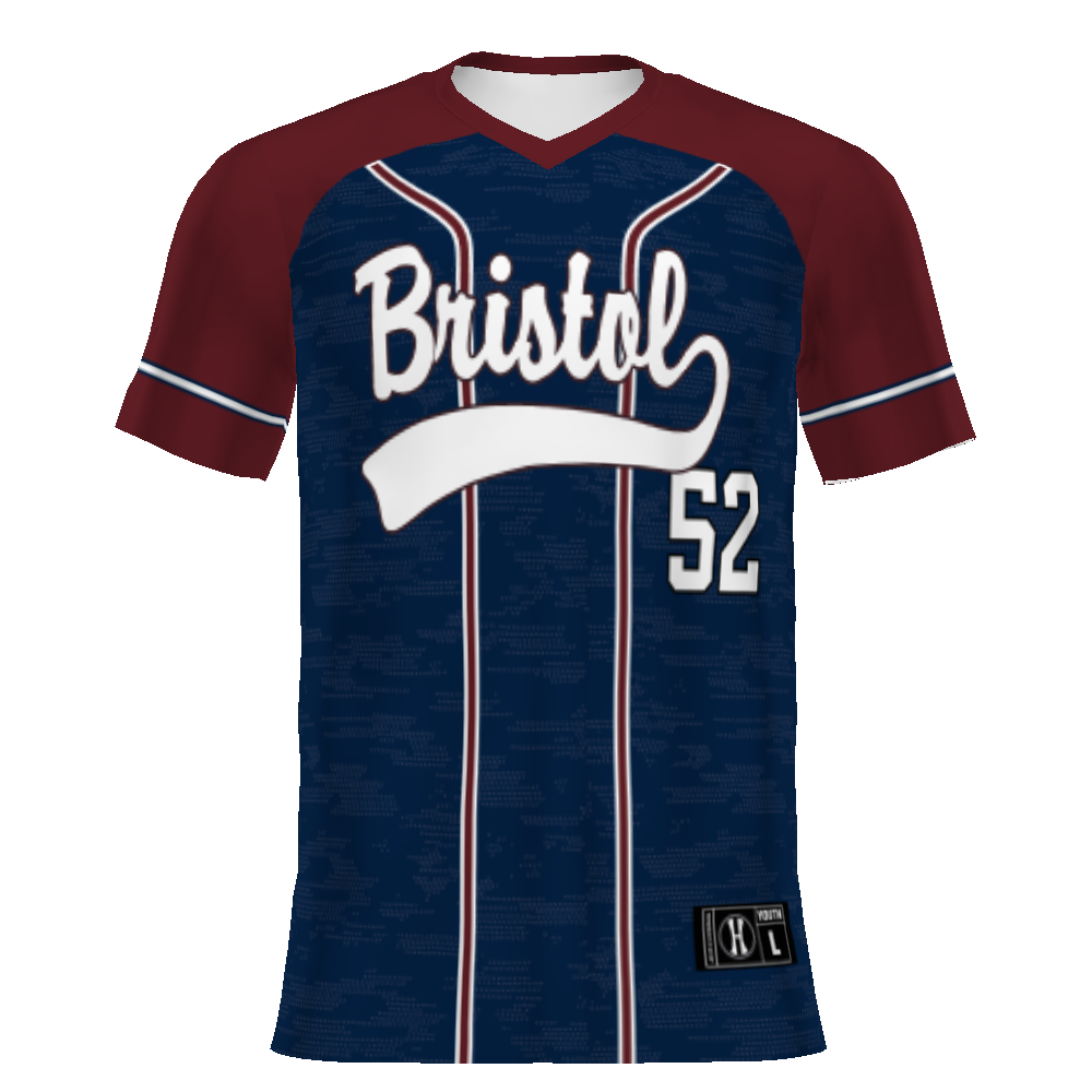 Youth FreeStyle Sublimated Turbo V-Neck Baseball Jersey