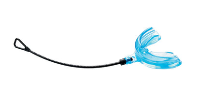 Shock Doctor Braces Mouthguard strapped in blue color on white background