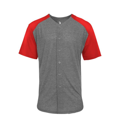 Tri-blend Full Button Tee