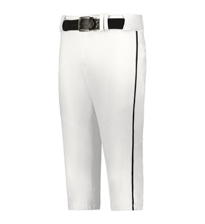 white Alleson Youth Crush Baseball Knicker With Braid with a black  stripe and belt on a white background