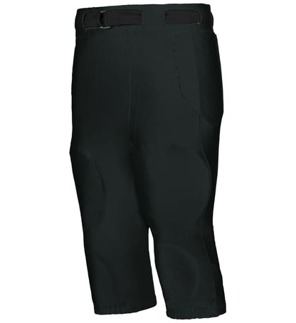 black colored Adult No Fly Football Pant With Slotted Waist on white background