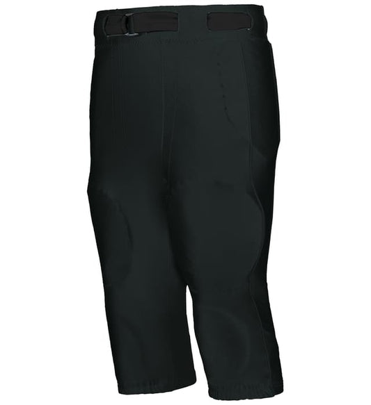 black colored Adult No Fly Football Pant With Slotted Waist on white background