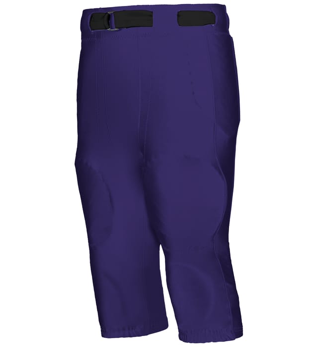 Purple colored Adult No Fly Football Pant With Slotted Waist on white background