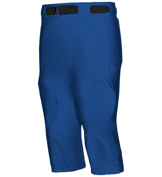 royal colored Adult No Fly Football Pant With Slotted Waist on white background