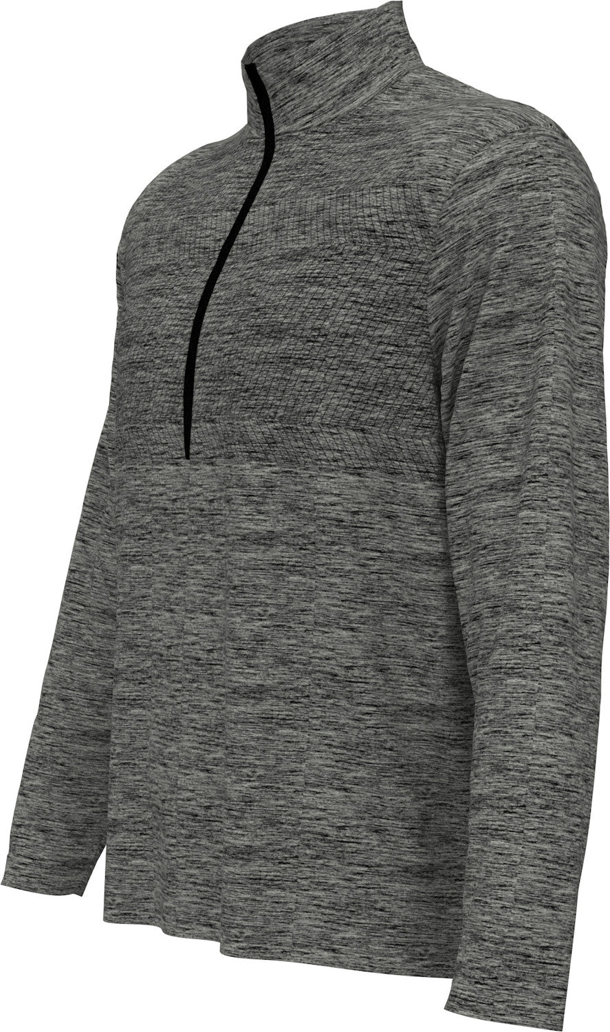 Gray Perry Ellis Golf Men’s 1/4 Zip Performance Pullover with a high collar on a white background