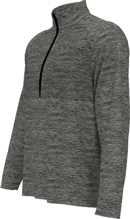 Gray Perry Ellis Golf Men’s 1/4 Zip Performance Pullover with a high collar on a white background
