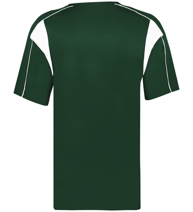 Forest green and white colored Pro Youth Placket jersey angled image on a white background