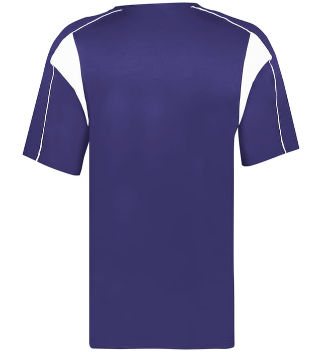 Purple and white colored Pro Youth Placket jersey angled image on a white background
