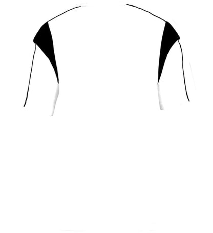 White and Black colored Pro Youth Placket jersey angled image on a white background
