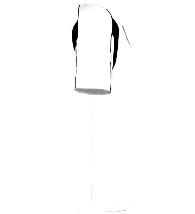 White and Black colored Pro Youth Placket jersey angled image on a white background