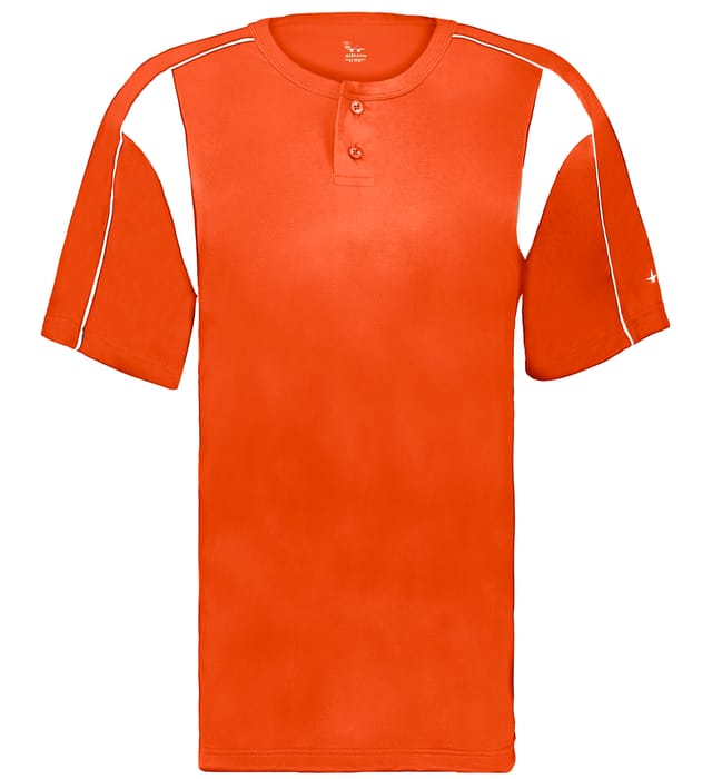 Burnt orange and white colored Pro Youth Placket jersey angled image on a white background