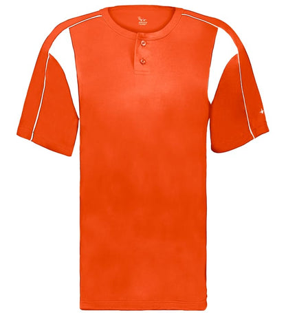 Burnt orange and white colored Pro Youth Placket jersey angled image on a white background