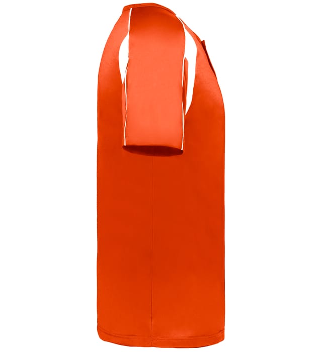 Burnt orange and white colored Pro Youth Placket jersey angled image on a white background