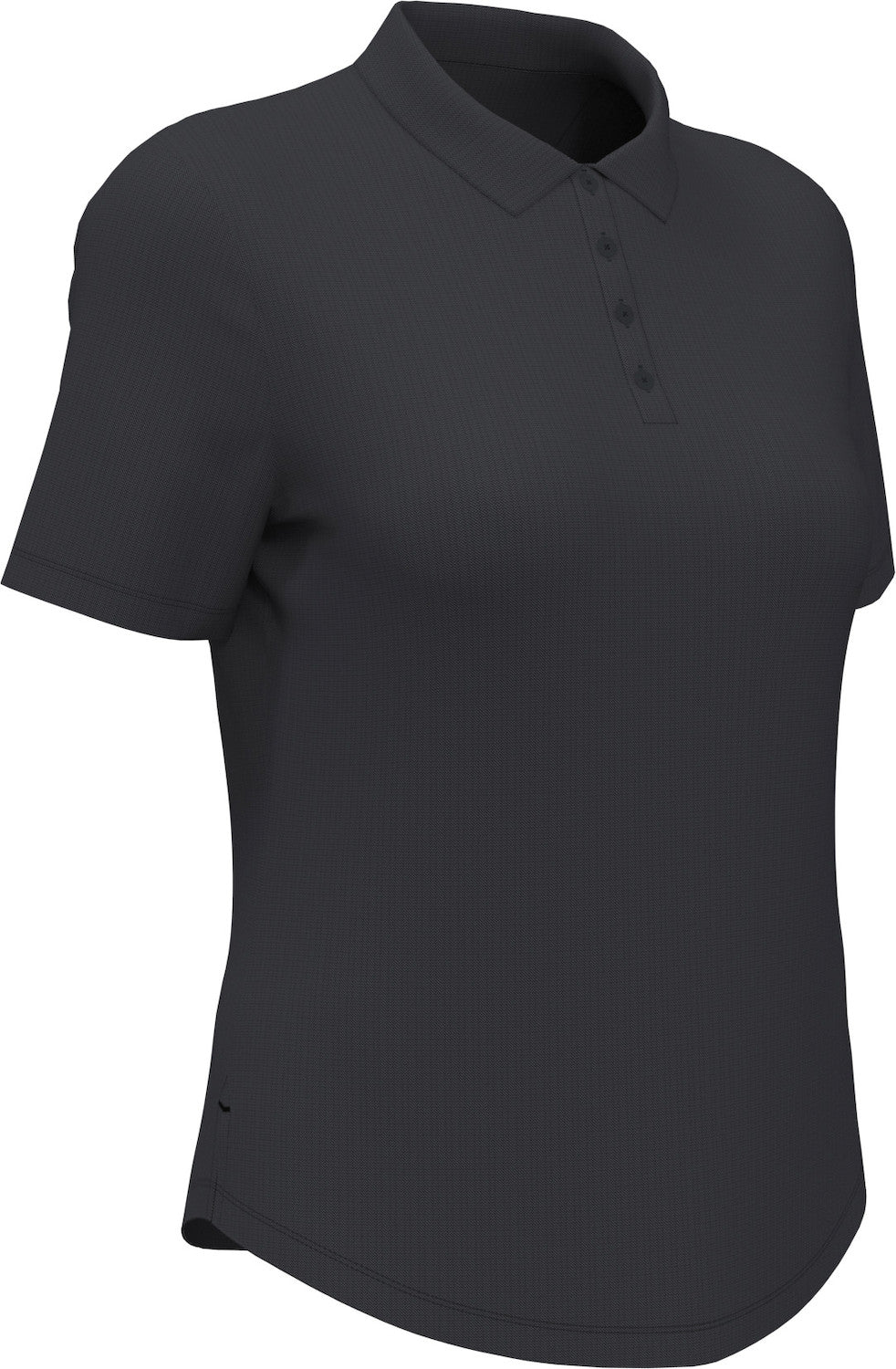 Black Ladies Oxford polo shirt on a white background