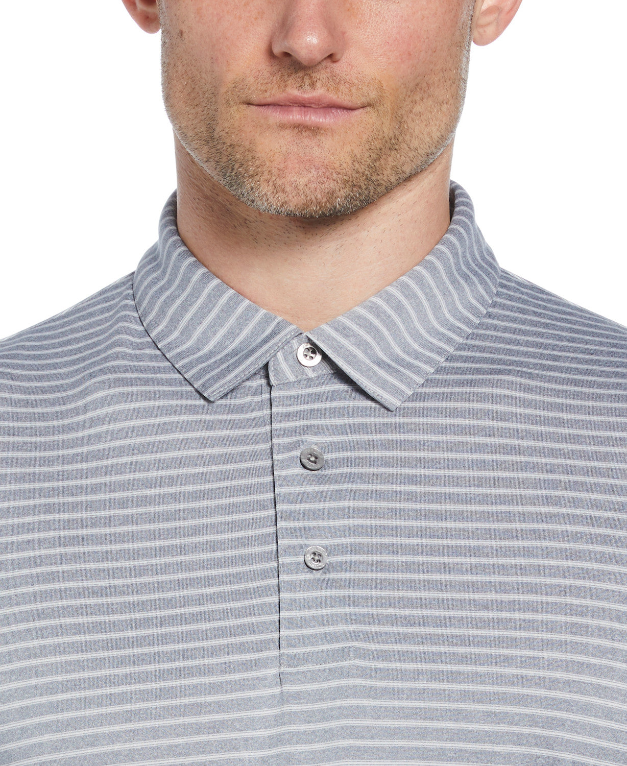 SS HEATHER STRIPE FEEDER POLO