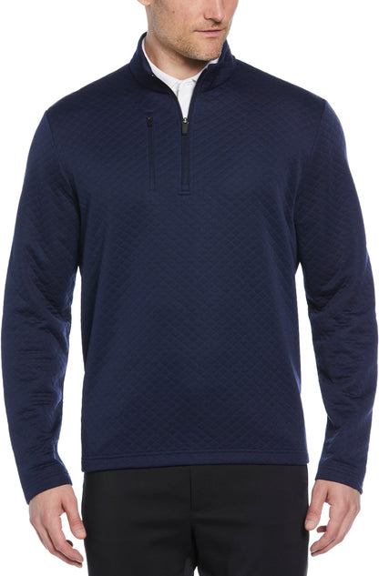 Mid-Weight Diamond Quilted Fleece 1/4 Zi